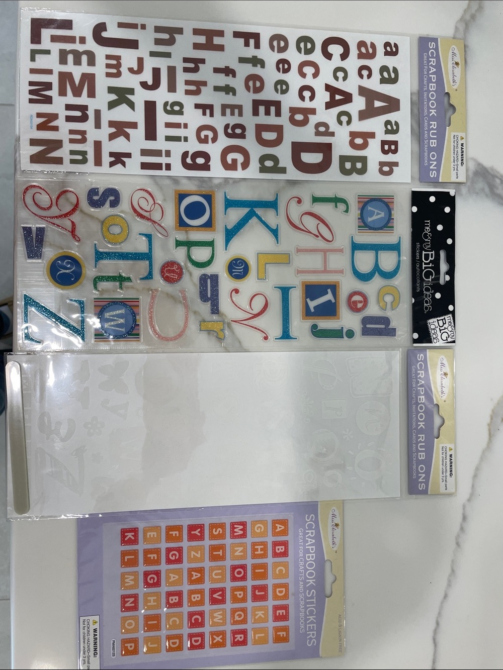 Decorative alphabet stickers